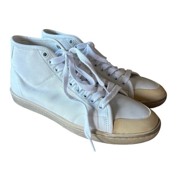 Saint Laurent White SL/39 Mid-Top Canvas Fashion Sneakers Size EU 36 US 6